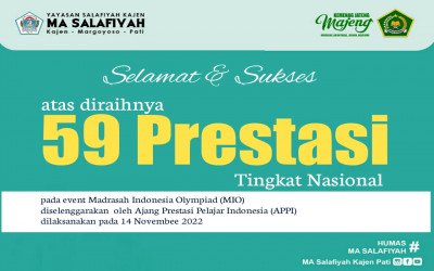 MA Salafiyah Kajen Pati Raih 59 Medali di Even Madrasah Indonesia Olympiad
